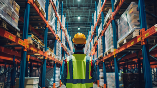 How often should warehouse racks be inspected?
